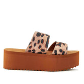 Women's Platform Sandal 2 Band Leopard - Femstylo