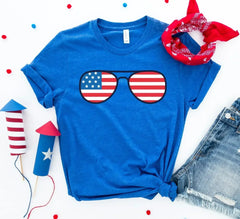 American Flag Sunglasses T-Shirt | Premium Cotton | Bella Canvas - Femstylo