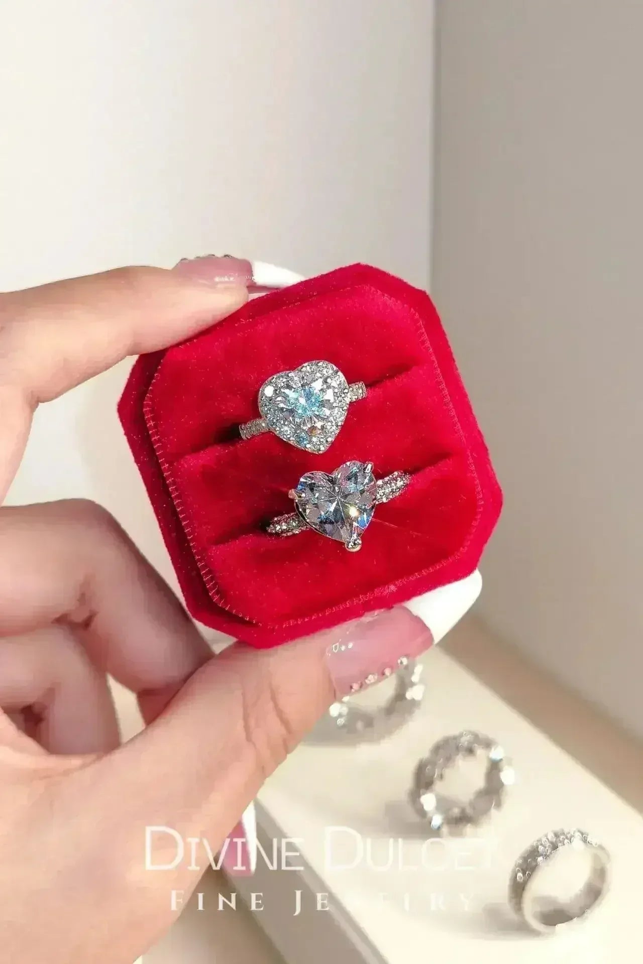 925 Silver Halo Heart Ring - Femstylo