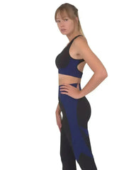 Trois Seamless Sports Bra - Black with Navy - Femstylo