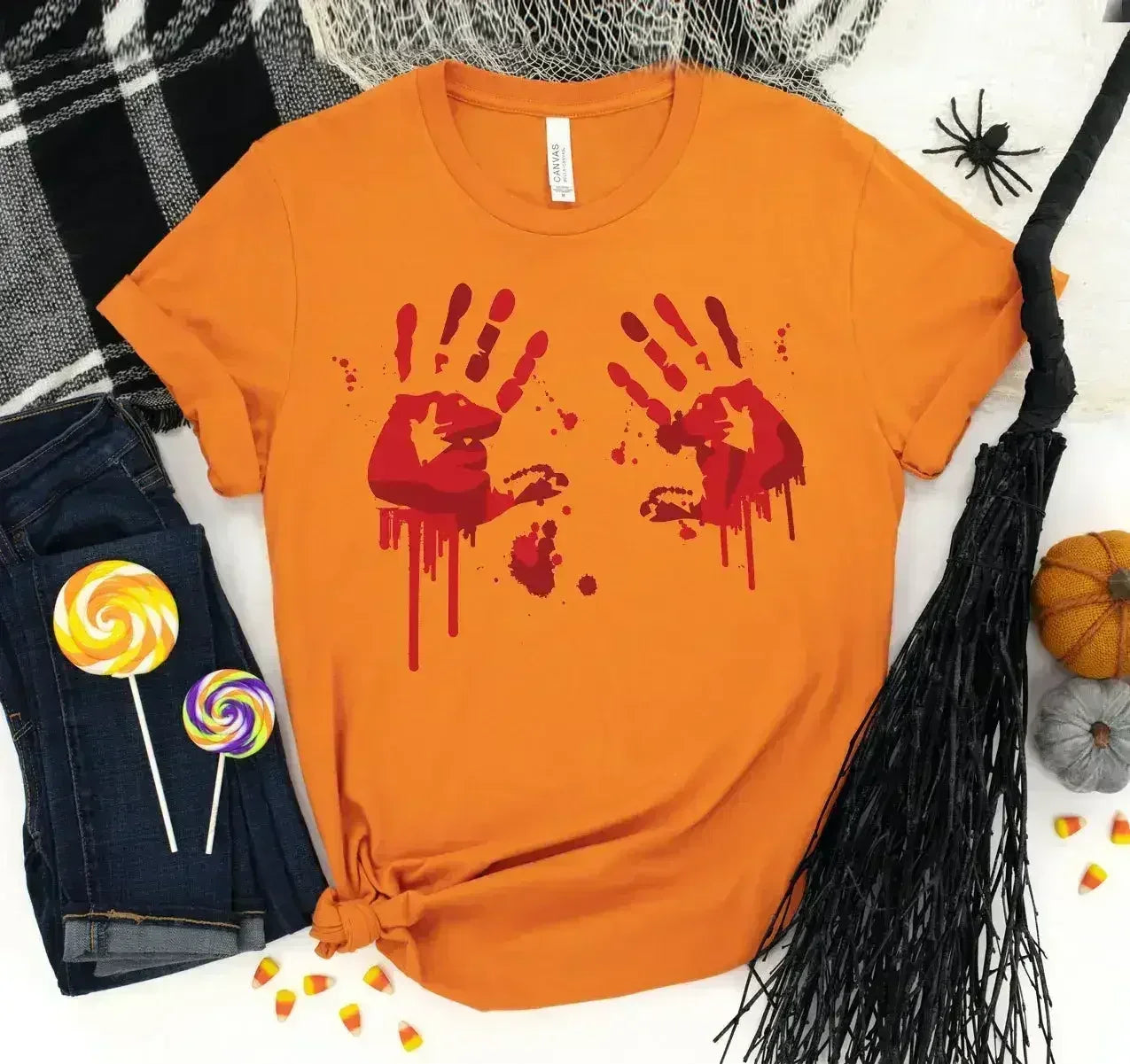 Bloody Hand Prints T-shirt | Classic Unisex Bella Canvas Tee - Femstylo