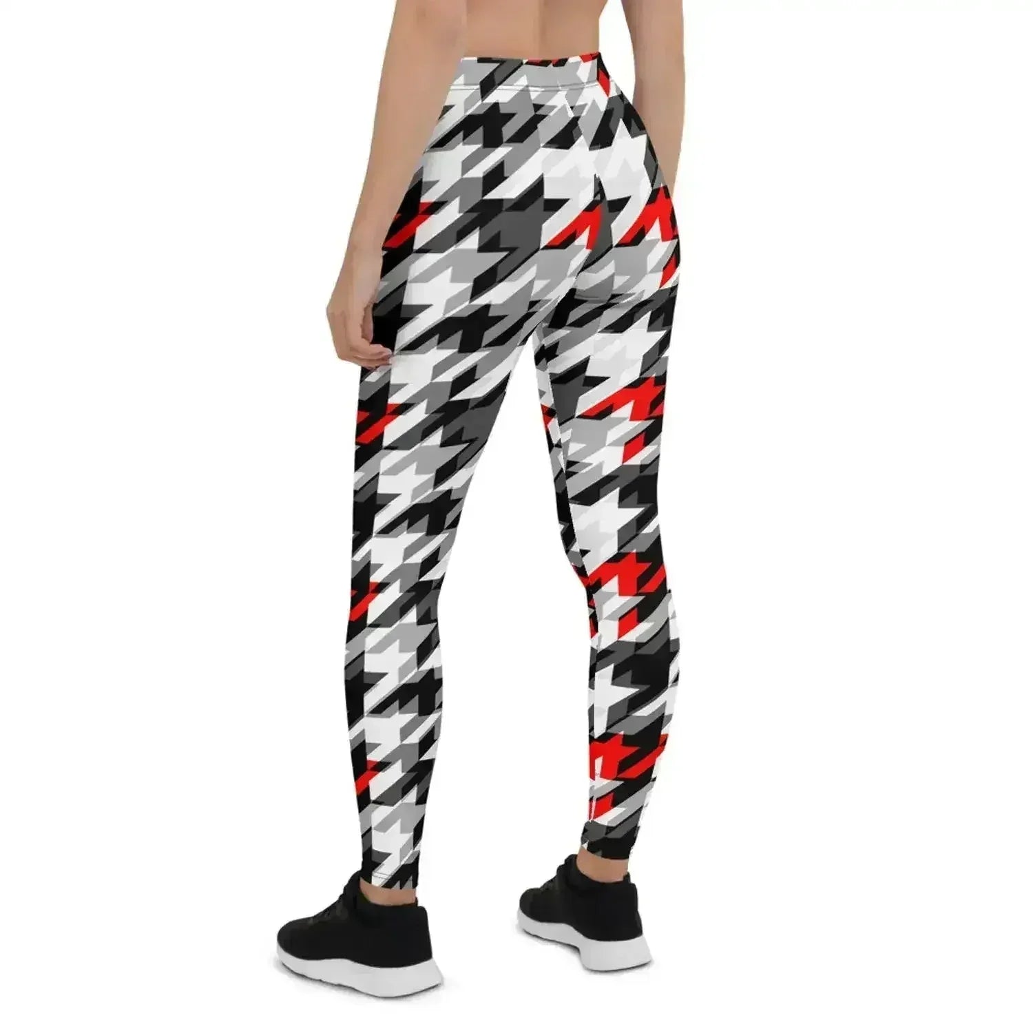 Womens Sports Houndstooth Leggings - Femstylo