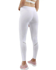 Athletique Low-Waisted Ribbed Leggings - White - Femstylo