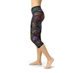 Womens Sugar Skull Capri Leggings - Femstylo