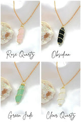 18K Double Ended Natural Healing Crystals Hand Wired Necklace - Femstylo