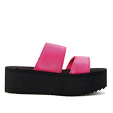 Women's Platform Sandal 2 Band Neon Pink - Femstylo
