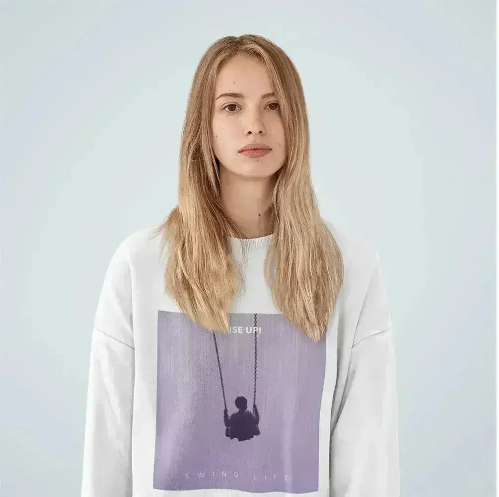 Purple Logo Sweatshirt - Soft Loose Fit Women's Top | Femstylo - Femstylo