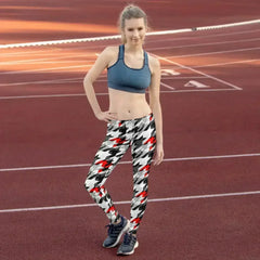 Womens Sports Houndstooth Leggings - Femstylo