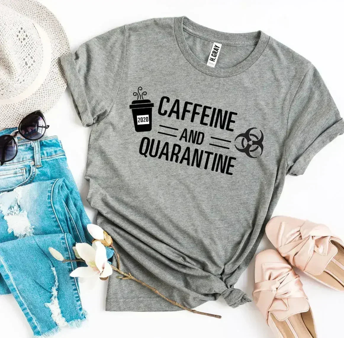 Caffeine & Quarantine T-shirt - Femstylo