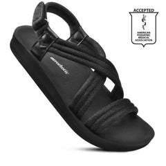 Aerothotic Hadal Women's Velcro Ankle Strap Slip on Sandals - Femstylo