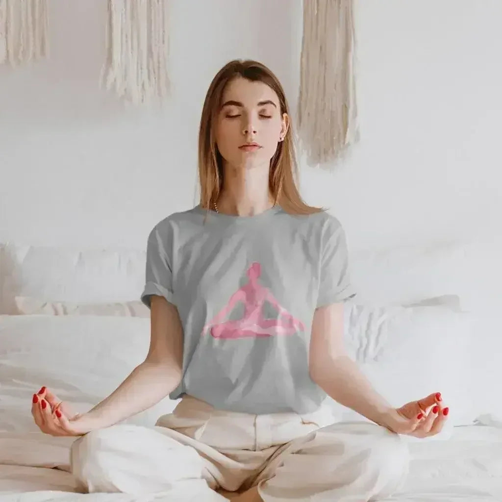 Yoga Meditation Pose Print T-Shirt - Femstylo