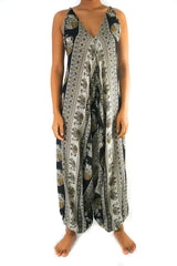 Black Elephant Boho Hippie Jumpsuit Rompers - Femstylo