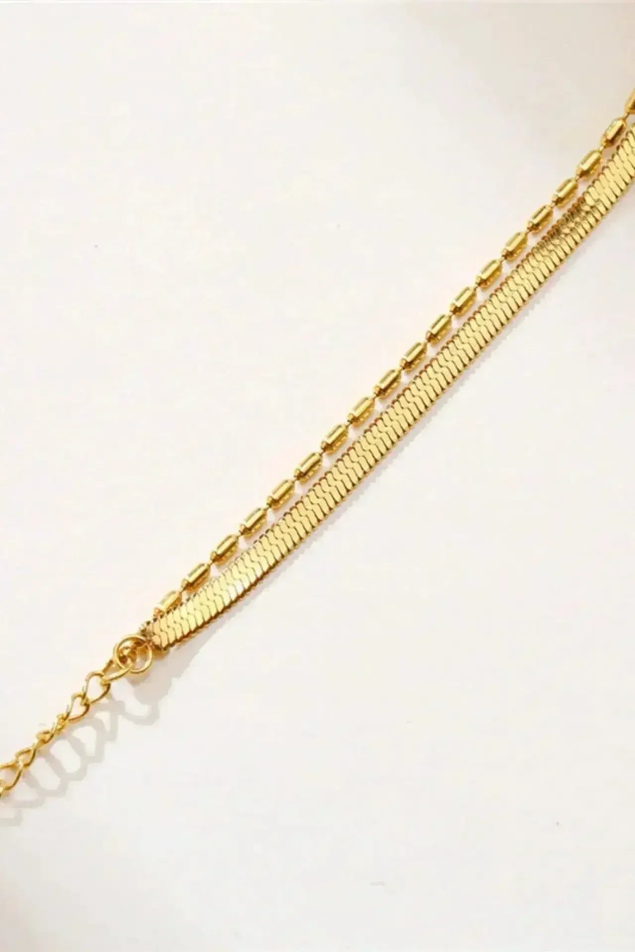 Flat Chain 18 Karats Two Layers Bracelet - Femstylo