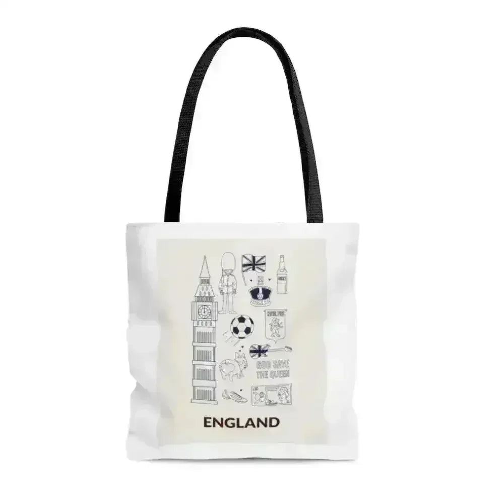 England Symbol Tote Bag - Medium Polyester Shopper 16 - Femstylo
