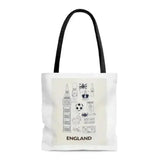 England Symbol Tote Bag - Medium Polyester Shopper 16 - Femstylo