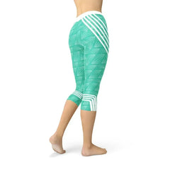 Turquoise Sports Capri Leggings - Femstylo