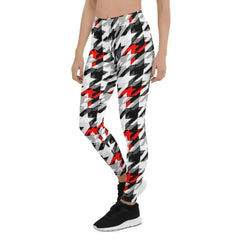 Womens Sports Houndstooth Leggings - Femstylo