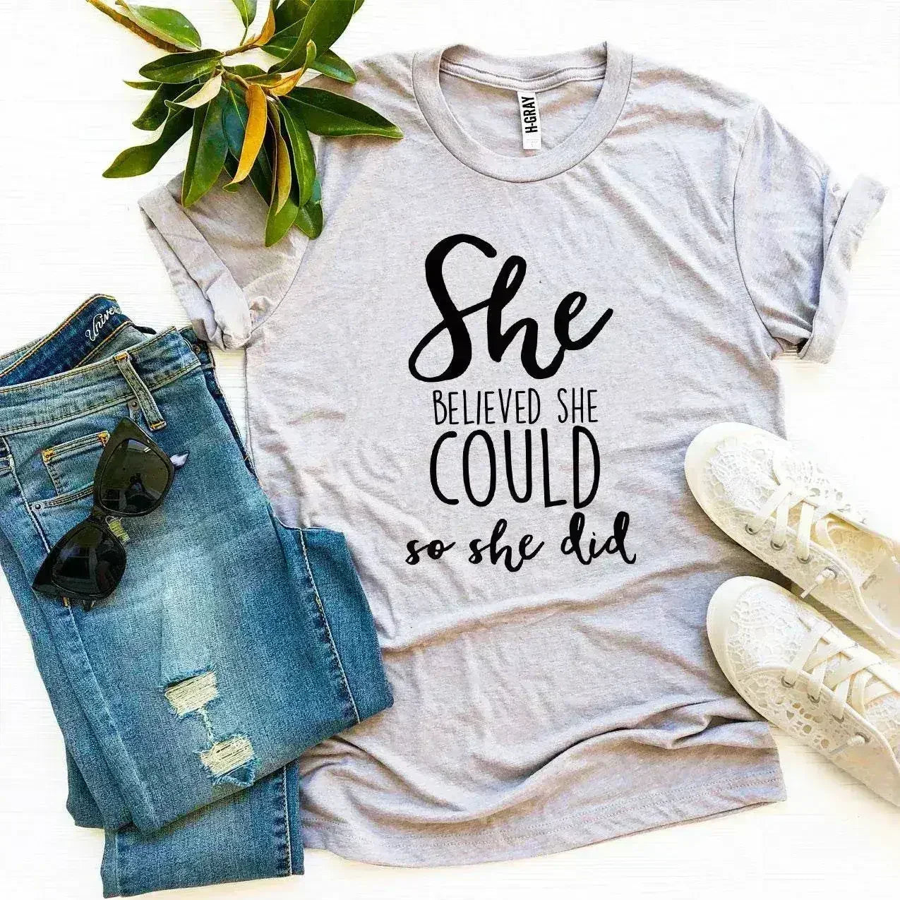 She Believed She Could So She Did T-shirt - Femstylo
