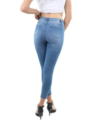 Talus High Waisted Skinny Jeans - Blue - Femstylo
