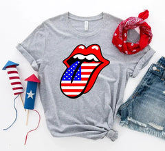 USA Lips 4th of July T-shirt - Femstylo