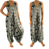 Black Elephant Boho Hippie Jumpsuit Rompers - Femstylo