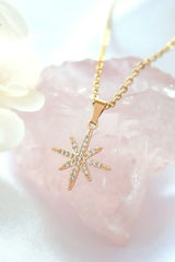 Polaris Star Necklace - 24K Gold Plated & CZ Charm | Femstylo - Femstylo