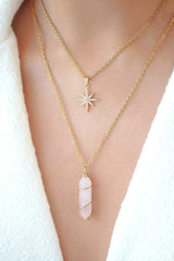 18K Double Ended Natural Healing Crystals Hand Wired Necklace - Femstylo