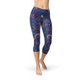 Womens Paisley Butterfly Capri Leggings - Femstylo