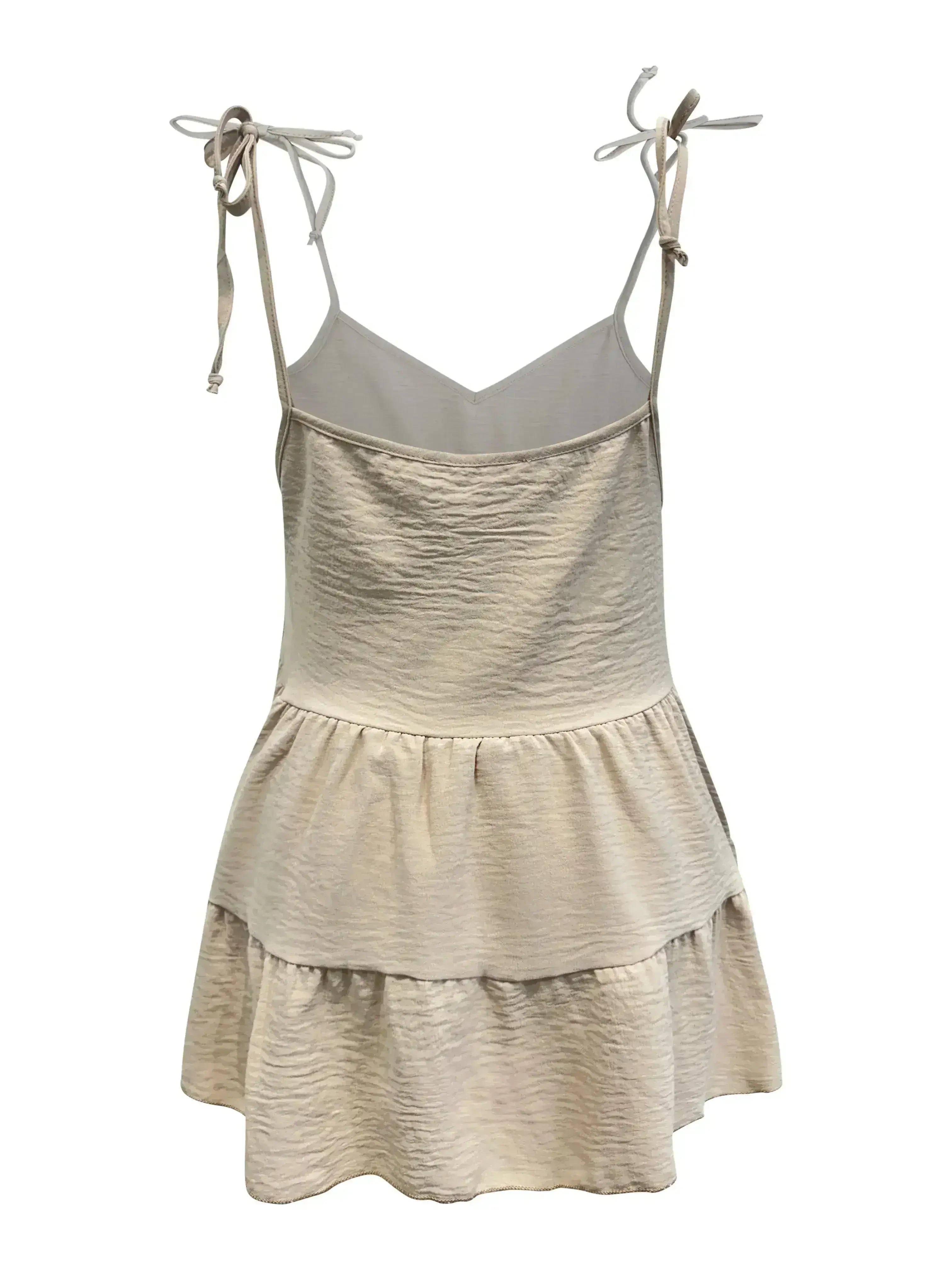 Tie-Strap Tiered Sleeveless Top - Femstylo