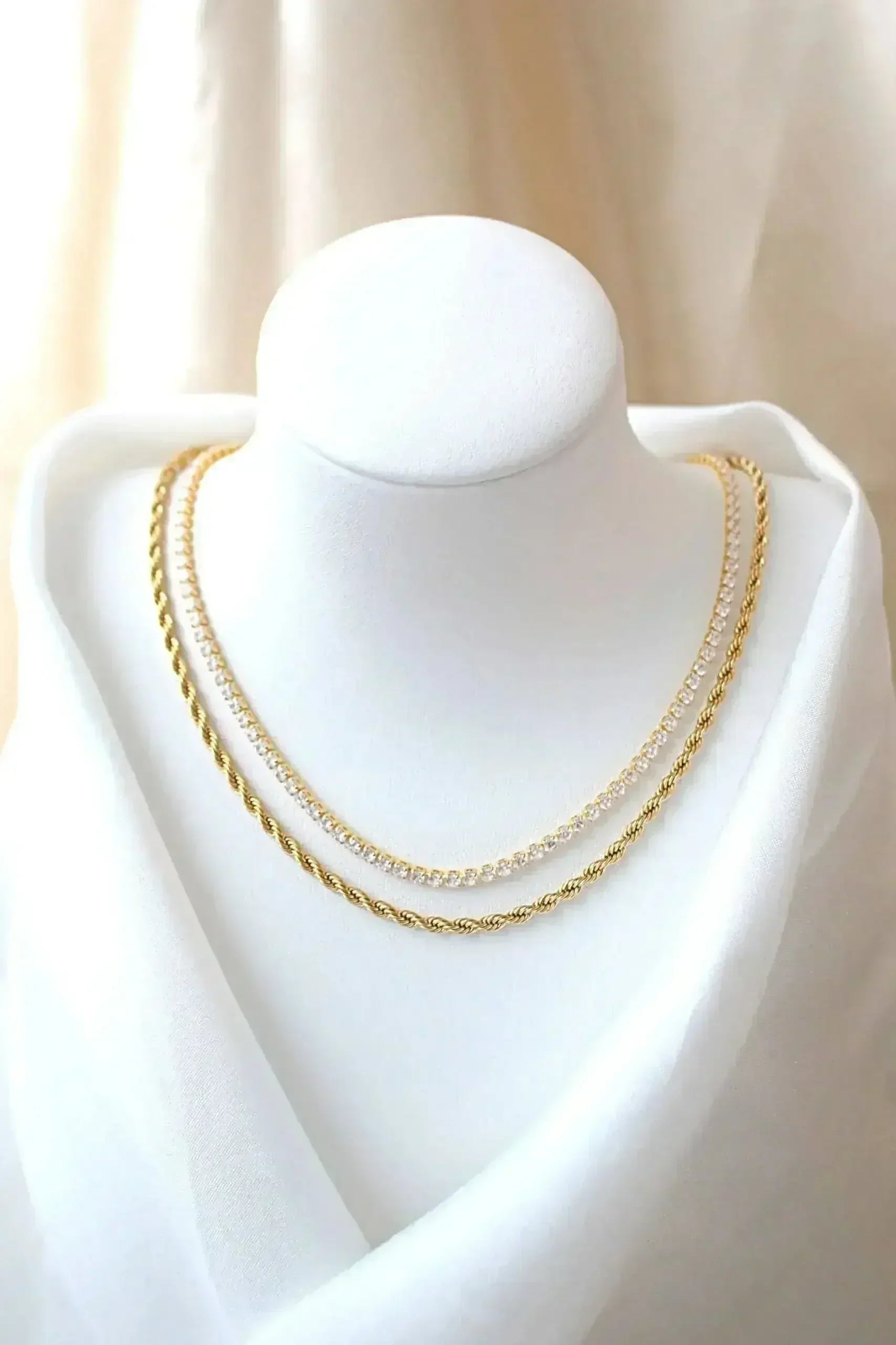 24 Karats Twisted Rope Chain Necklace - Femstylo
