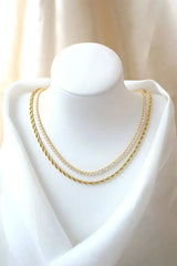 24 Karats Twisted Rope Chain Necklace - Femstylo