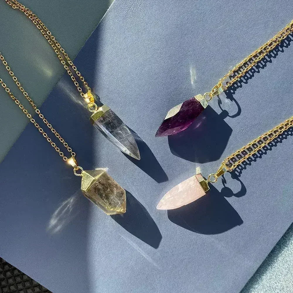 Glow Necklace - Crystal Quartz / Rose Quartz / Amethyst - Femstylo