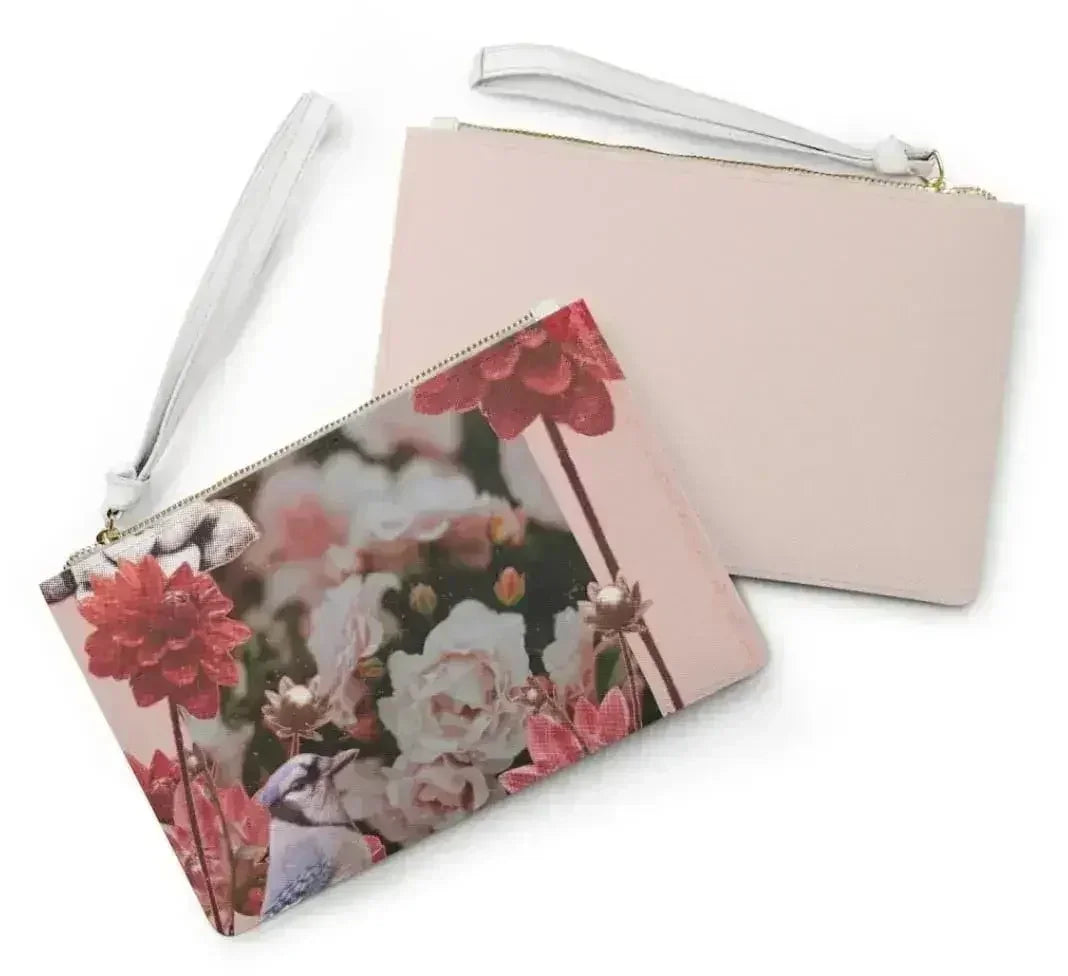 Floral Grunge Design Zipped Clutch Bag - Femstylo