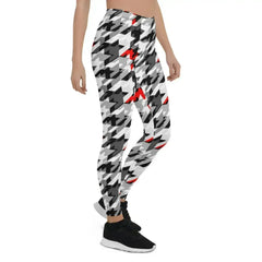 Womens Sports Houndstooth Leggings - Femstylo