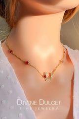 “Fairy Garden” 24K Red CZ Necklace - Femstylo