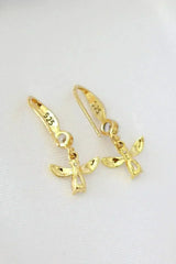 Bee Hook Earrings - 18K Gold & Cubic Zirconia | Femstylo - Femstylo