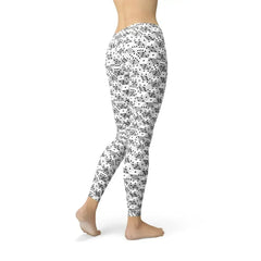 Womens Black and White Dice Leggings - Femstylo