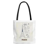 Paris Print Tote Bag - Durable Polyester Beach Bag | Femstylo - Femstylo