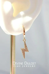 Lightning Bolt Earrings - 24K Gold CZ Studs | Femstylo - Femstylo