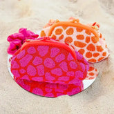 ARNOLDI JEAN Hand-beaded Clutch, in Red & Pink - Femstylo