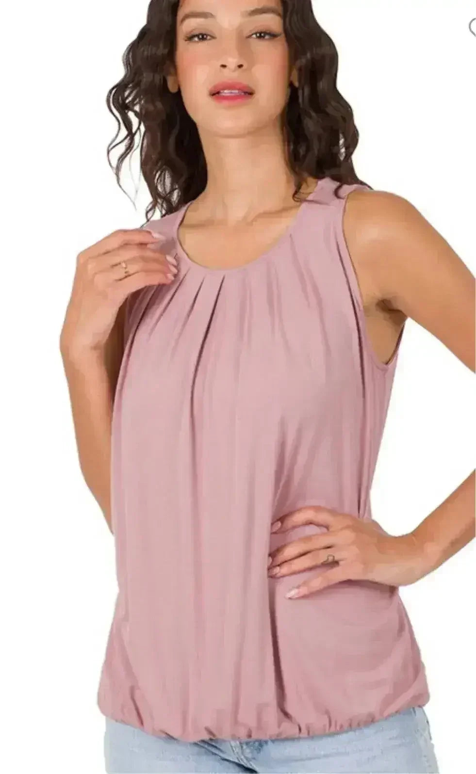 Crepe Pink Pleated Knit Top - Femstylo
