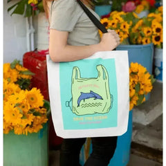 Dolphin Tote Bag - Eco-Friendly Polyester Shopper 16" - Femstylo