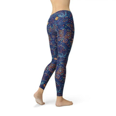 Womens Paisley Butterfly Leggings - Femstylo
