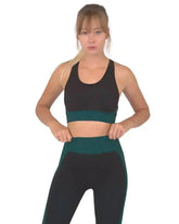 Trois Seamless Sports Bra - Black with Blue - Femstylo