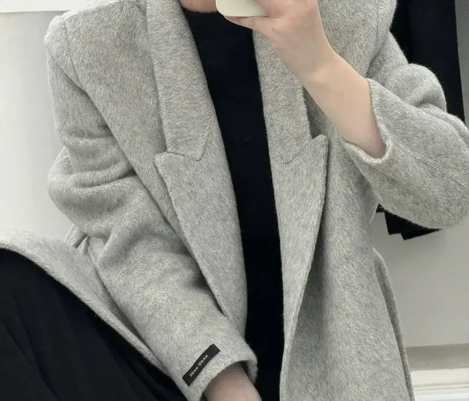 Angora Red Women's Loose Double-Sided Wool Overcoat – Elegant & Cozy - Femstylo