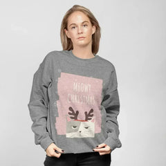 Meowy Christmas Sweatshirt - Festive Cat Loungewear | Femstylo - Femstylo