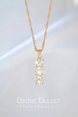24 Karats Cubic Zirconia Drop Necklace - Femstylo