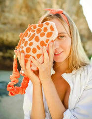 ARNOLDI PEACHPUFF Hand-beaded Clutch, in Papaya & Peach (Pre-order) - Femstylo