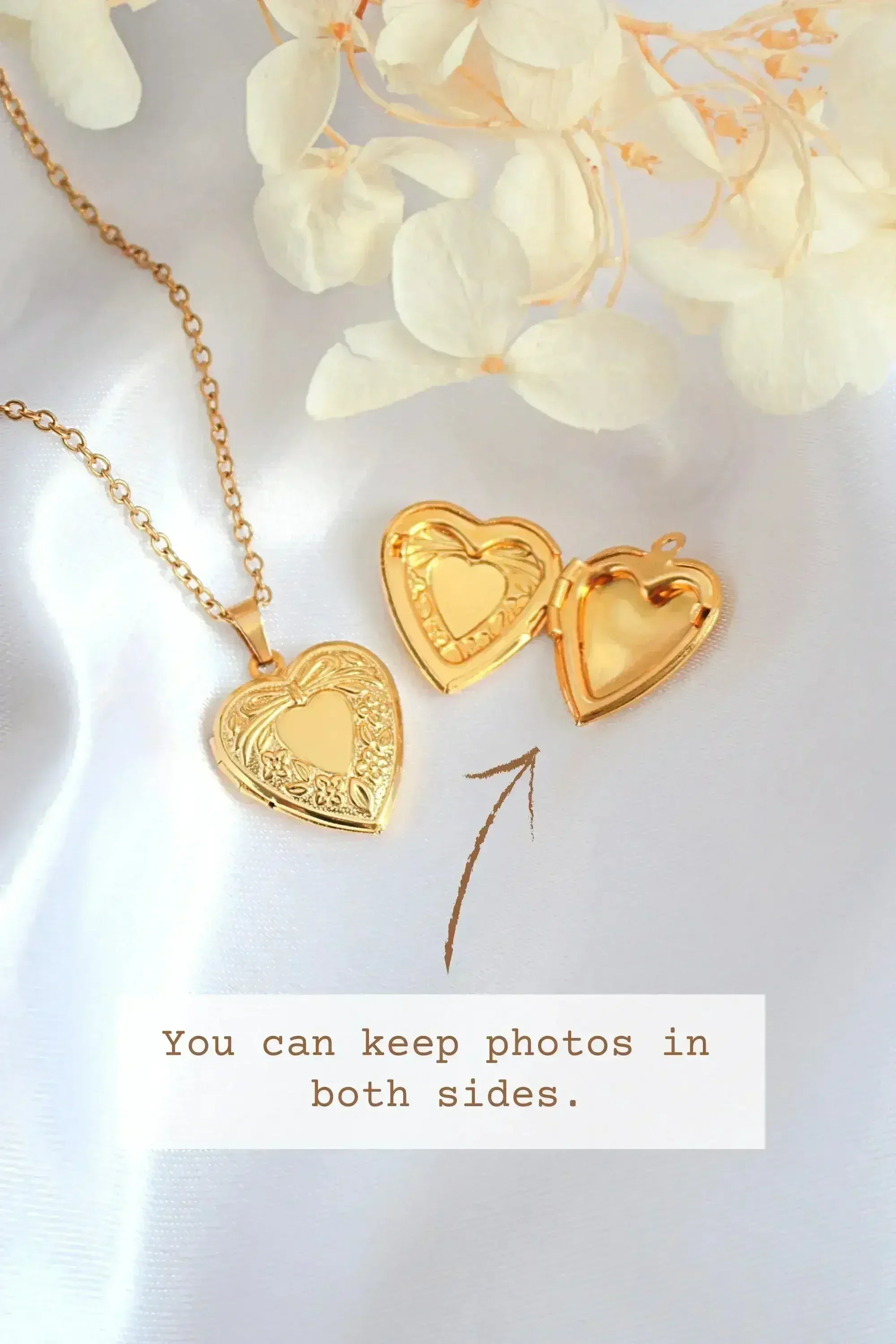 18 Karats Heart Locket Necklace - Cute & Meaningful Jewelry - Femstylo