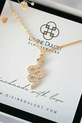 24 Karats Cubic Zirconia Slytherin Necklace - Femstylo